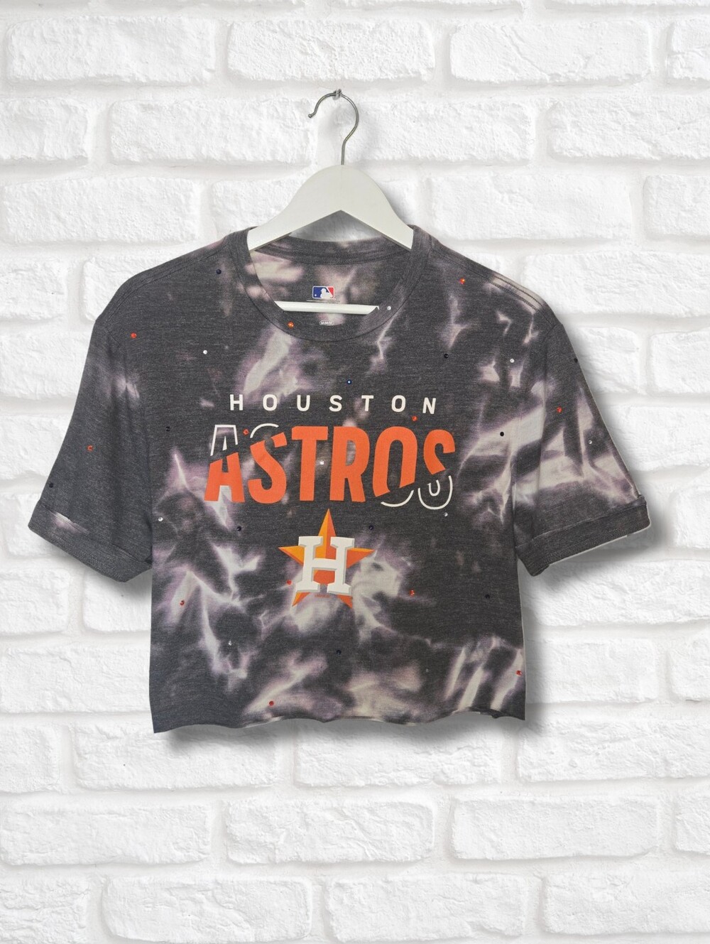 Houston Astros Crop Top W/Rhinestones
